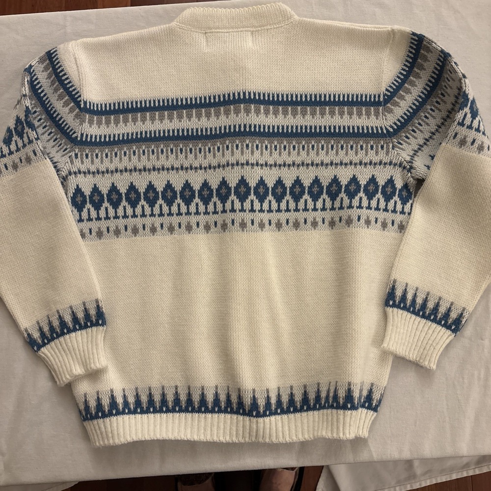 Vtg 60s 70s Jersild Cardigan Womens Medium Fair Isle Norwegian Knit Sweater - Picture 6 of 9